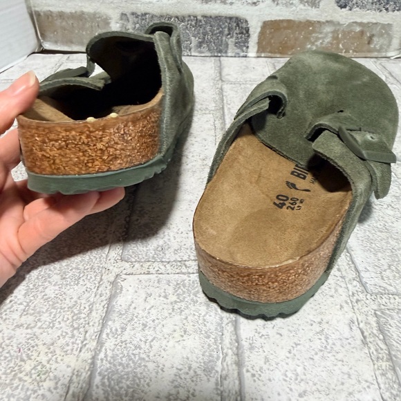 Birkenstock New w/o Box Boston Modern Suede Leather Thyme 40-9 - Picture 12 of 12